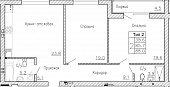 2-комнатную квартиру №62, 88,00 кв. м, на ул Генерала Круковского, 4, второй этаж