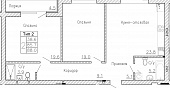 2-комнатная квартира №15, 88,00 кв. м, на ул Генерала Круковского, 4, четвертый этаж